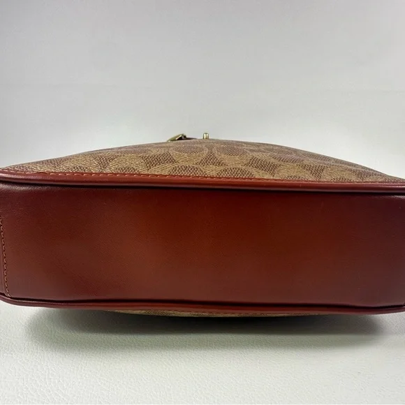 Pre-Owned Women’s Coach Chaise Signature Canvas Sling Contrast Trim Leather Bag - Picture 8 of 14
